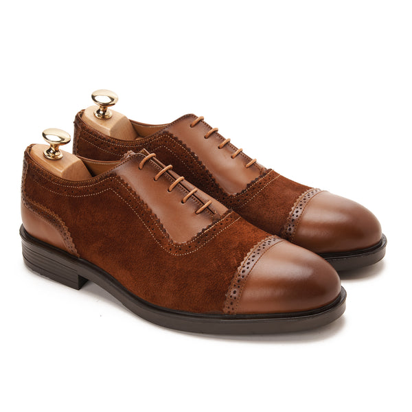 Mars Cap Toe Brogue Oxford with Suede