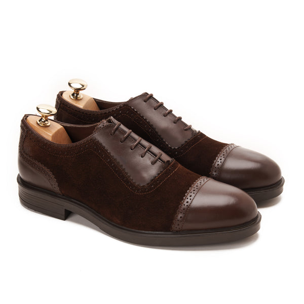 Mars Cap Toe Brogue Oxford with Suede