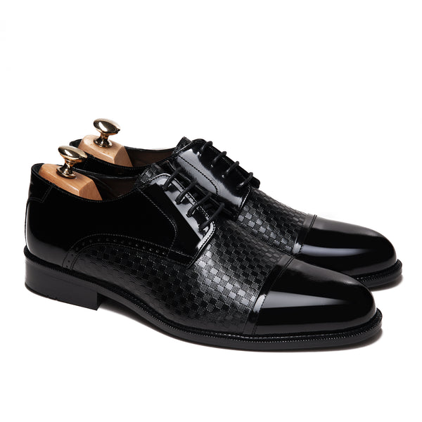 Cap Toe Derby Glossy with Chess